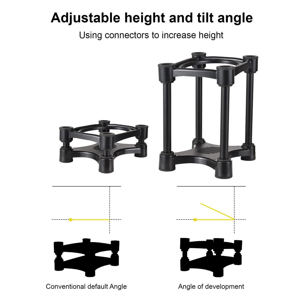 Desktop Speaker Stands Monitor Audio Bracket Shock Absorber Bracket with Adjustable Tilt Angle