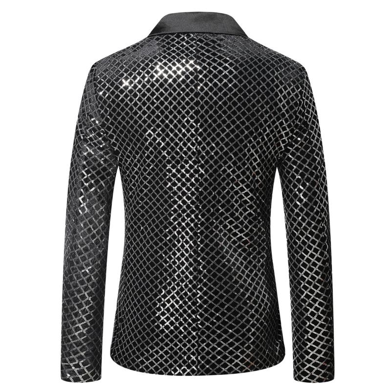 Мужской костюм-смокинг, костюм для вечеринки, пальто с блестками, джентльменский пиджак, куртка, костюм на одной пуговице