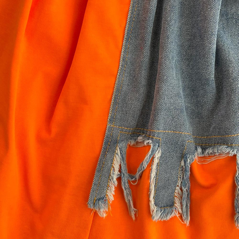 Элегантные летние женские лоскутные джинсовые рубашки, винтажные повседневные тонкие блузки, топы с поясом, женский модный пуловер, одежда, новинка