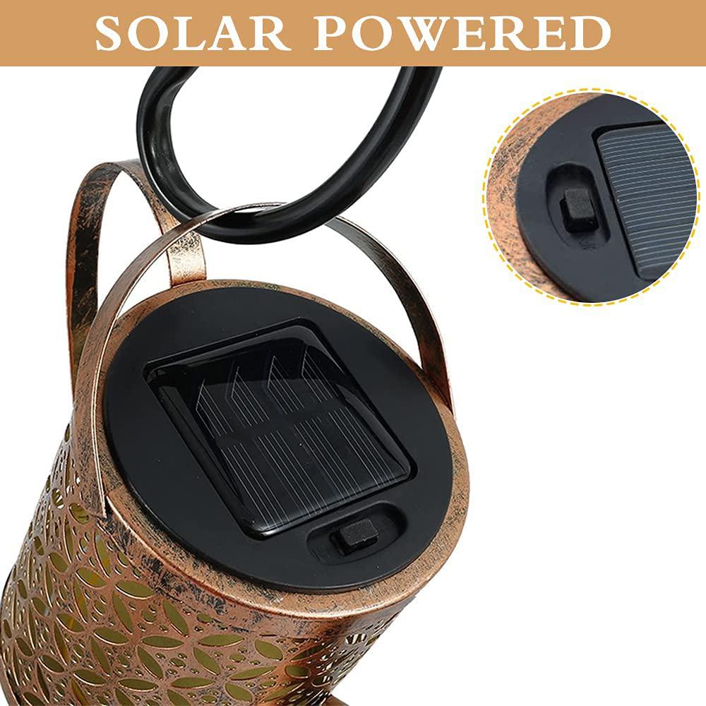 Солнечные лейки, водонепроницаемые уличные светильники для душа, светодиодная волшебная лампа, подвесной ретро-металлический фонарь для украшения сада