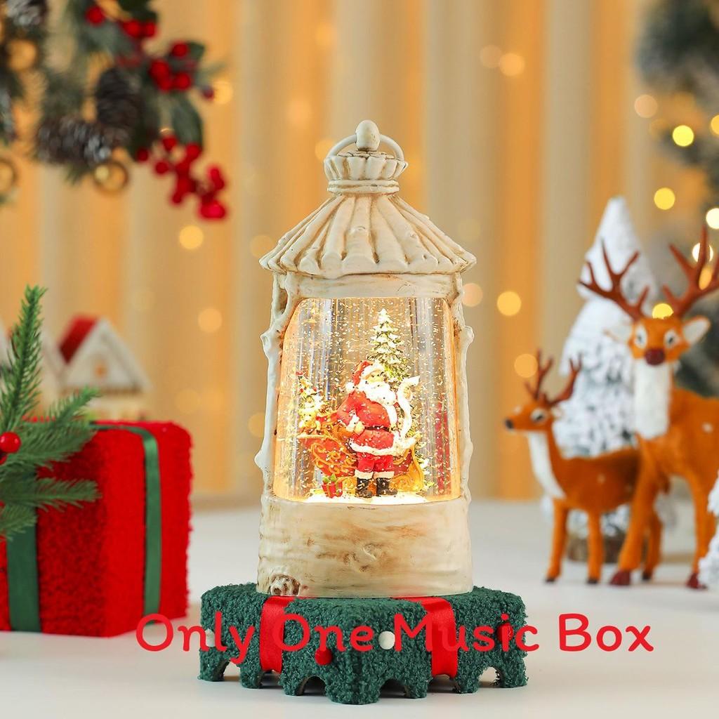 Christmas Crystal Music Box With Snowman Scene For Festive Tabletop Ornament