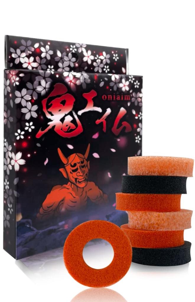 Oni Aim Orange Demon High Grade Model FPS Aim Improvement Ring Silicone Domestic Stick Sponge PS5 PS4 SWITCH Controller 3 Hardness Types Total 6