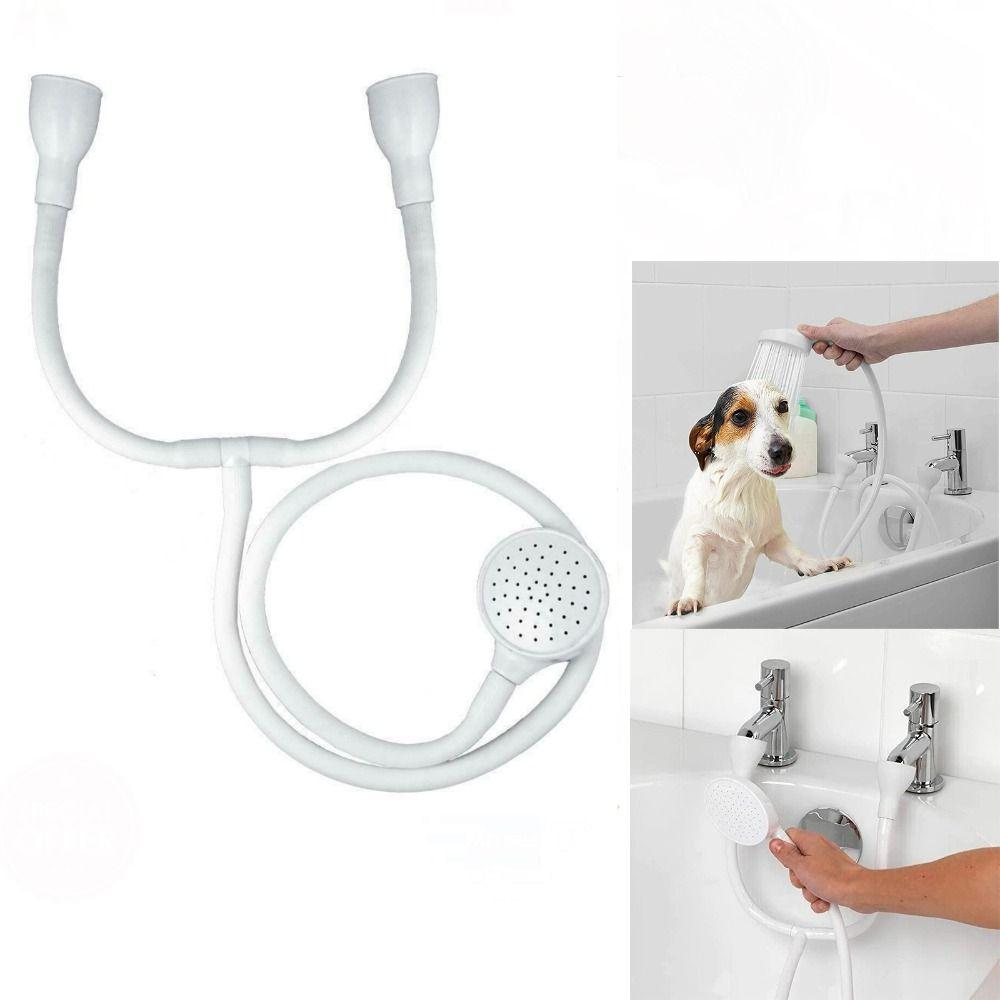 White Sink Spray Hose Double Tap Shower Attachment Head New Bath Shower Head