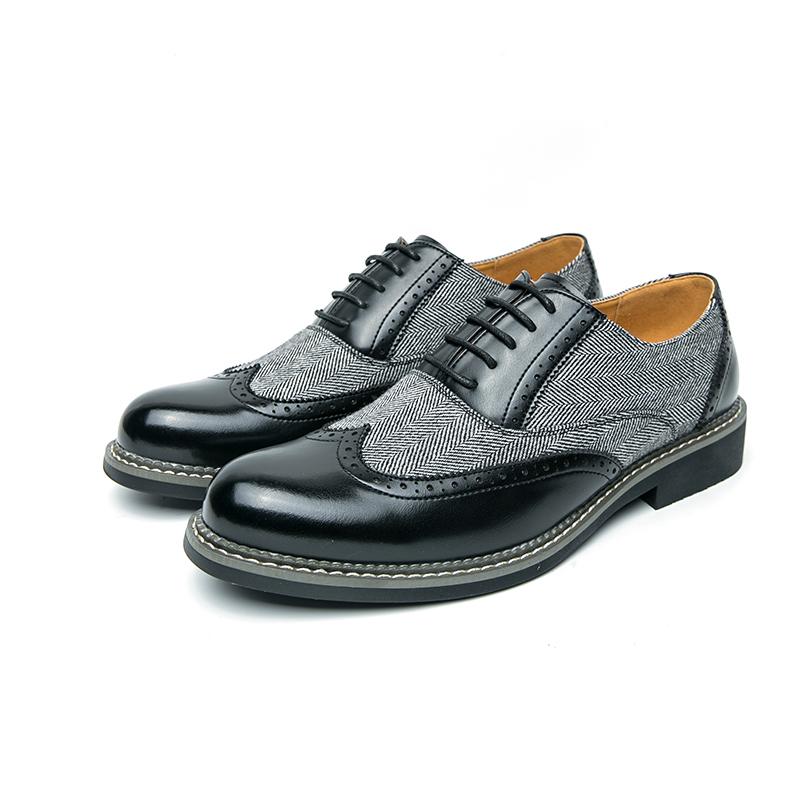38-46 Повседневная мужская кожаная обувь Джентльмен Британский стиль Дизайн Повседневная офисная Нарядная вечеринка Большой размер Броги Ретро