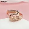 SIMJOO Цирконовое кольцо Женское модное индивидуальное волнистое кольцо