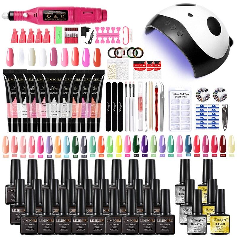 54W Nail Lamp Nail Dryer Nail Drill Machine Manicure Tools Set Kit Polygels Nail Gel Polish Set