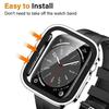 Стекло+Чехол для Apple Watch 42 46мм 45мм 41мм 49мм 44мм 40мм с прямой кромкой Защитная крышка экрана Чехол iWatch SE 6 7 8 9 10 Ultra