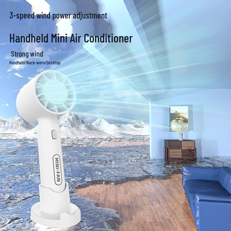 USB Rechargeable Mini Handheld Turbine Fan with Long Battery Life