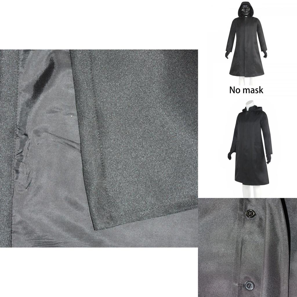 Костюм Босса Игры в кальмара, Костюм Фронтмена, Черная куртка, Пальто, Наряд для Хэллоуина