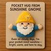 Pocket Hug Gnome Handmade Crochet Gnome with Inspirational Positive Card Mini Stress Relief Companion Doll Encouragement Gifts for Family Friends