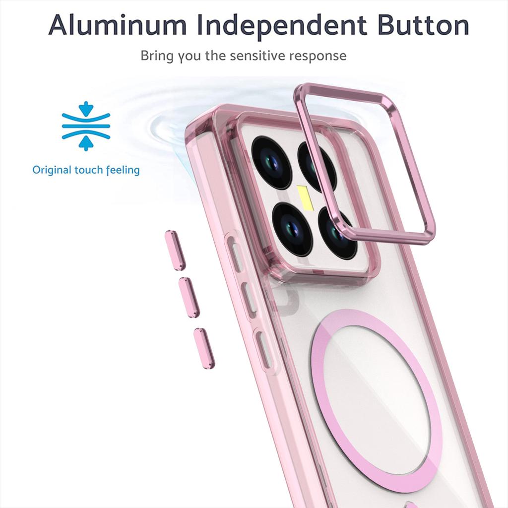 Mi 14T Clear Magnetic Phone Case,Compatible MagSafe Shockproof Slim Protection Cover For Xiaomi Mi 14T Pro