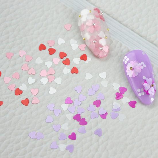 Yousheng 1 коробка хлопьев для ногтей 6 сеток не выцветают съемные легко наклеиваются не падают романтические блестки в форме сердца аксессуары для дизайна ногтей