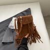 Small Tassels Design Crossbody Bags for Women  Winter PU Leather Fashion Punk Style Handbags Suede New Trendy Flap Bags