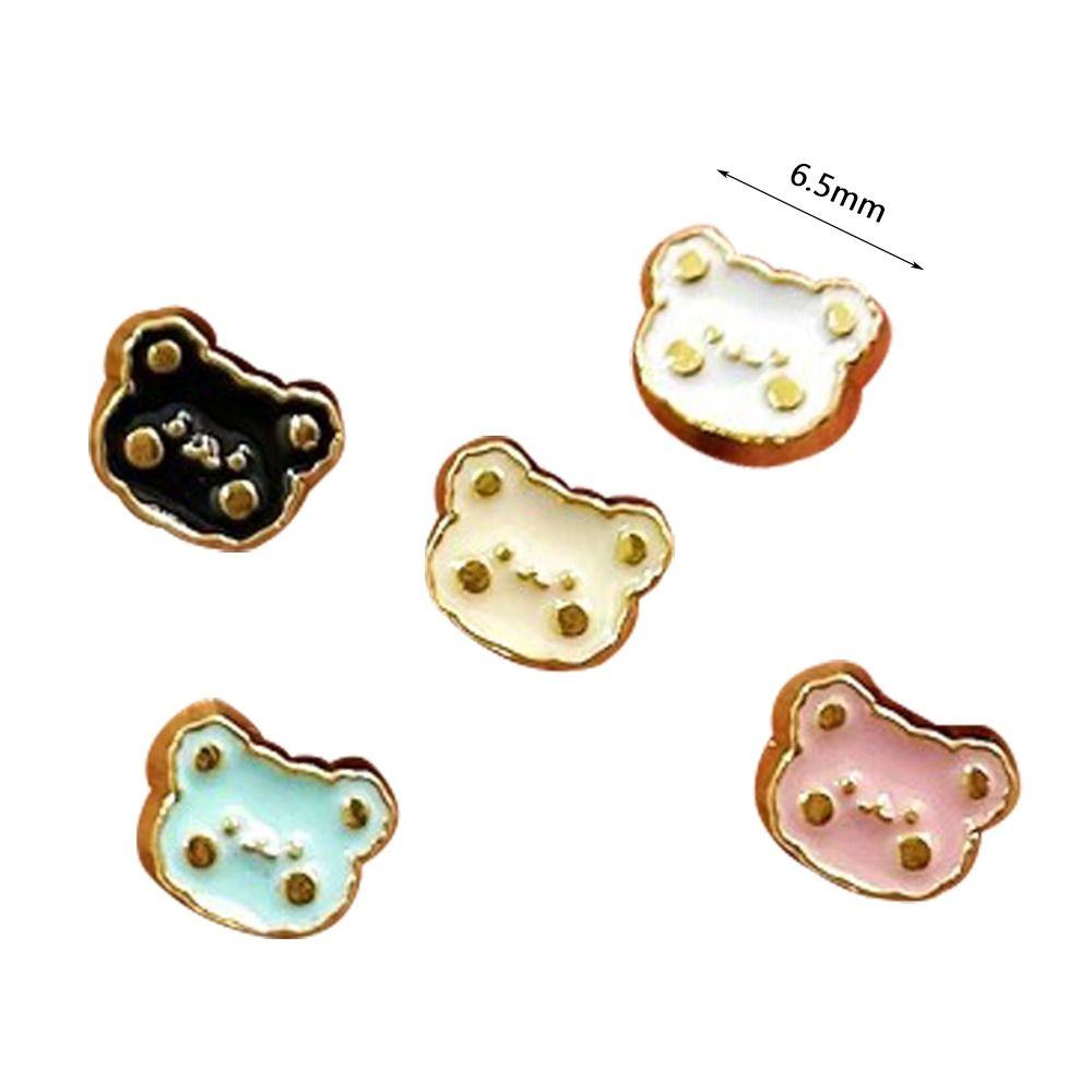 20pcs Metal Bear Head Buttons Mini Doll Shoes Buckles  DIY Doll Clothes Accessories