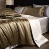 Luxury Mulberry Silk Duvet Cover Set High End Satin Solid Color Quilt Cover and Pillowcases Soft Silky King Size Comforter Cover