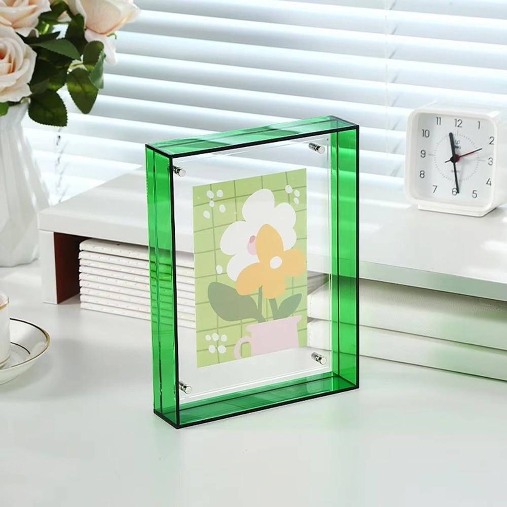Colorful Photo Frame Box Translucent Photo Display Stand New Acrylic Photo Frame Tabletop Decor