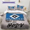 Custom Name,Hamburger SV Pattern Bedding Home Decoration Birthday Gift ( 1 duvet cover + 2 pillowcase, without core),fan merchandise.