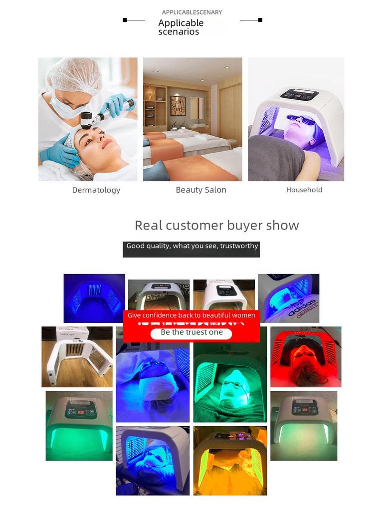 Маска для фотоомоложения кожи: Светотерапия красным/синим светом для салонов красоты