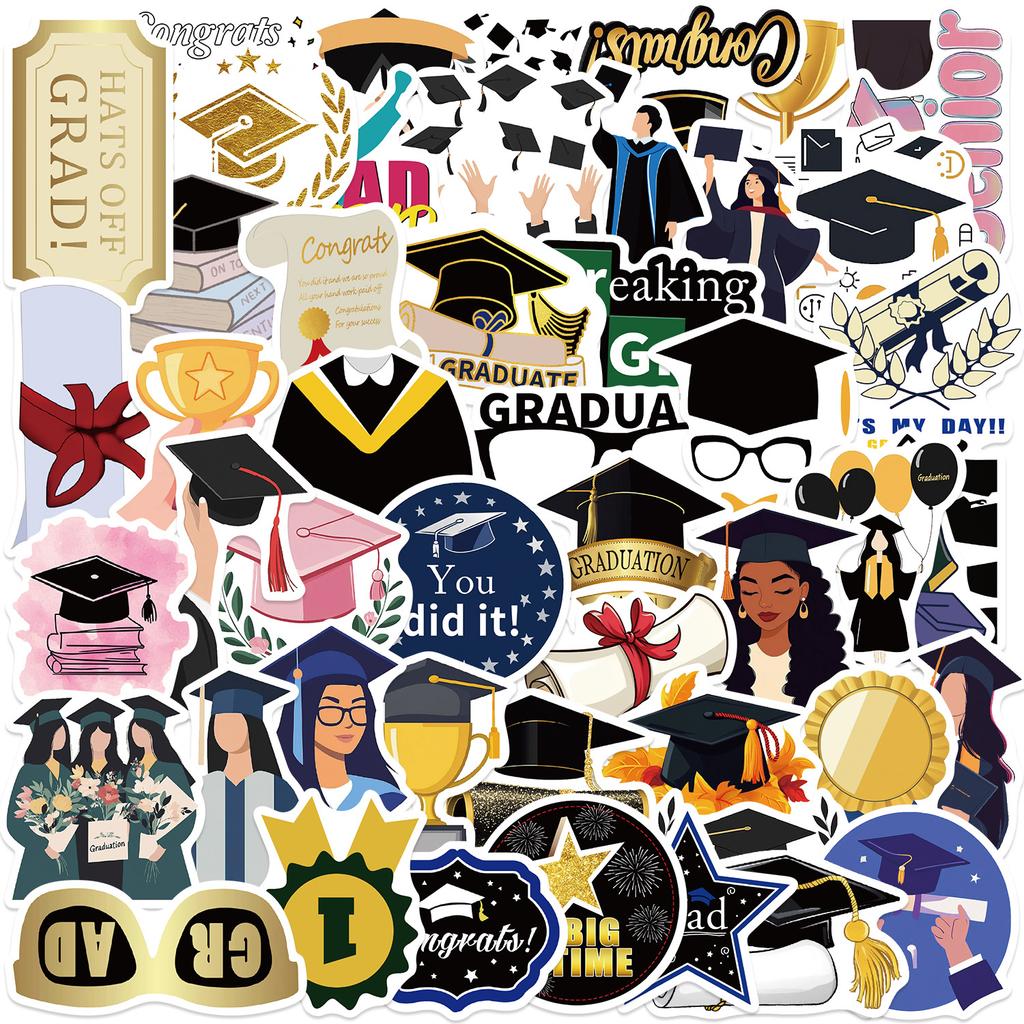 50 New Graduation Season Graffiti Stickers Decorate Ipad Suitcase Notebook Diy Waterproof Sticker