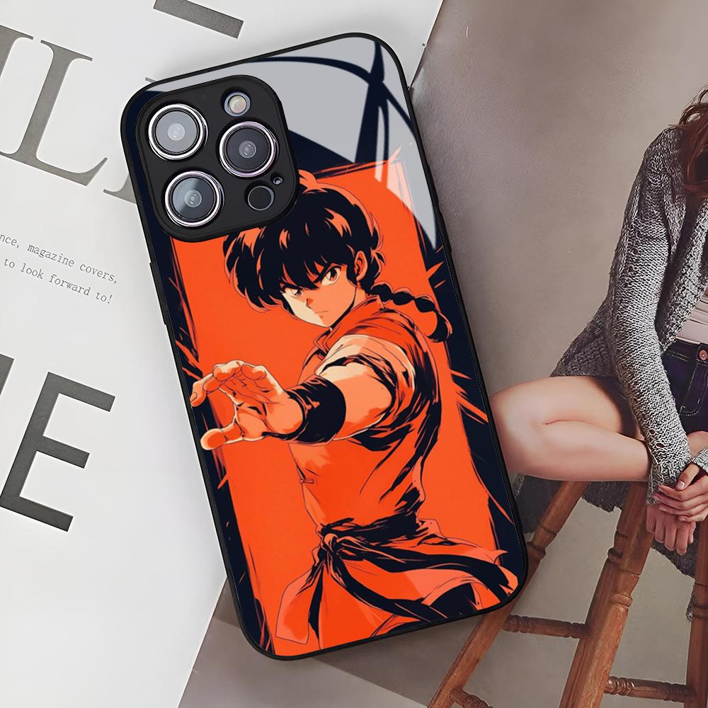 Чехол для телефона с аниме Ranma для iPhone 17 Air 16 15 14 12 11 13 Pro Max Mini Se Puls стеклянная крышка