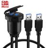 Водонепроницаемый USB 3.0 кабель-удлинитель (папа-мама) из алюминиевого сплава со светодиодом для приборной панели автомобиля, мотоцикла, лодки