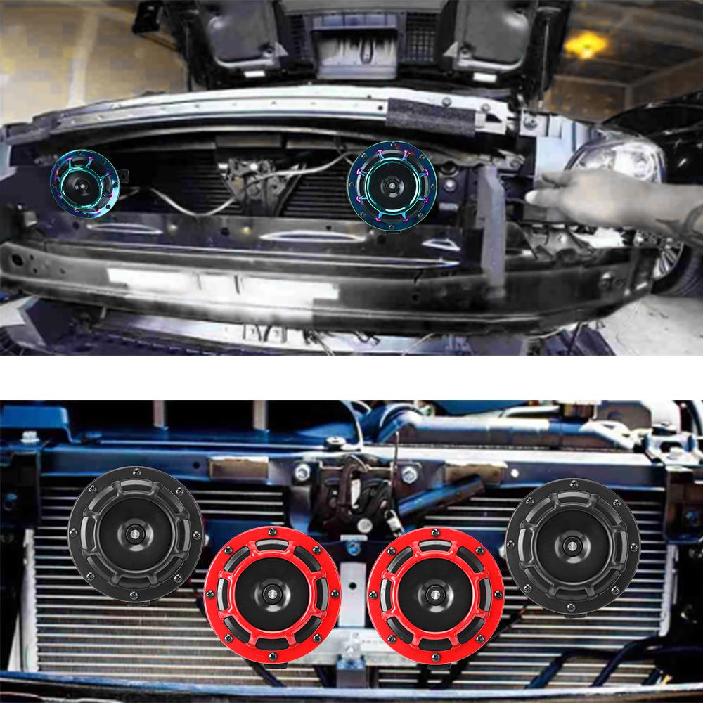 Автомобильный гудок, новая крутая цветовая схема, автомобильный мотоцикл, модификация решетки, гудок, 1 пара, электрический гудок 12 В 115 дБ