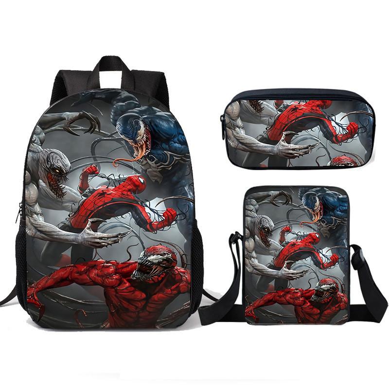 Школьный рюкзак, сумка для ланча, пенал Venom для детей, набор из трех предметов для детей