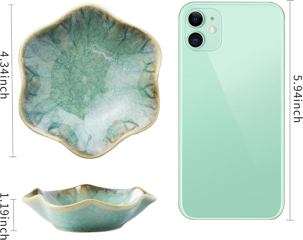 Jewelry Dish Tray Ring Dish Ceramic Trinket Tray Key Bowl Decorative Plate for Friends Sisters Daughter Mother Emerald Green