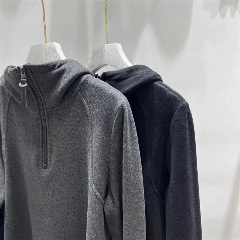 Women S Hooded Half Zip Long Sleeve T Shirt Winter Lady Style