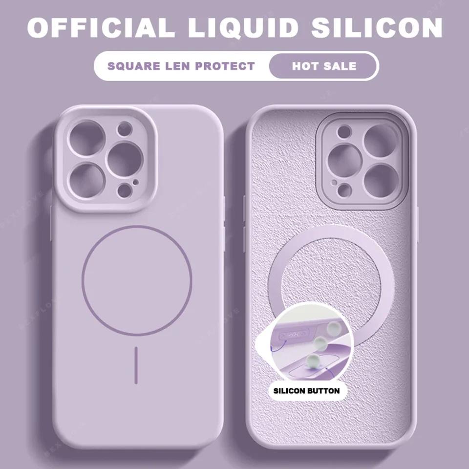 Liquid Silicone Magnetic Phone Case For iPhone 15 14 16 Plus 16E 11 12 13 16 Pro Max SE4 Magsafe Charge Protector Cover