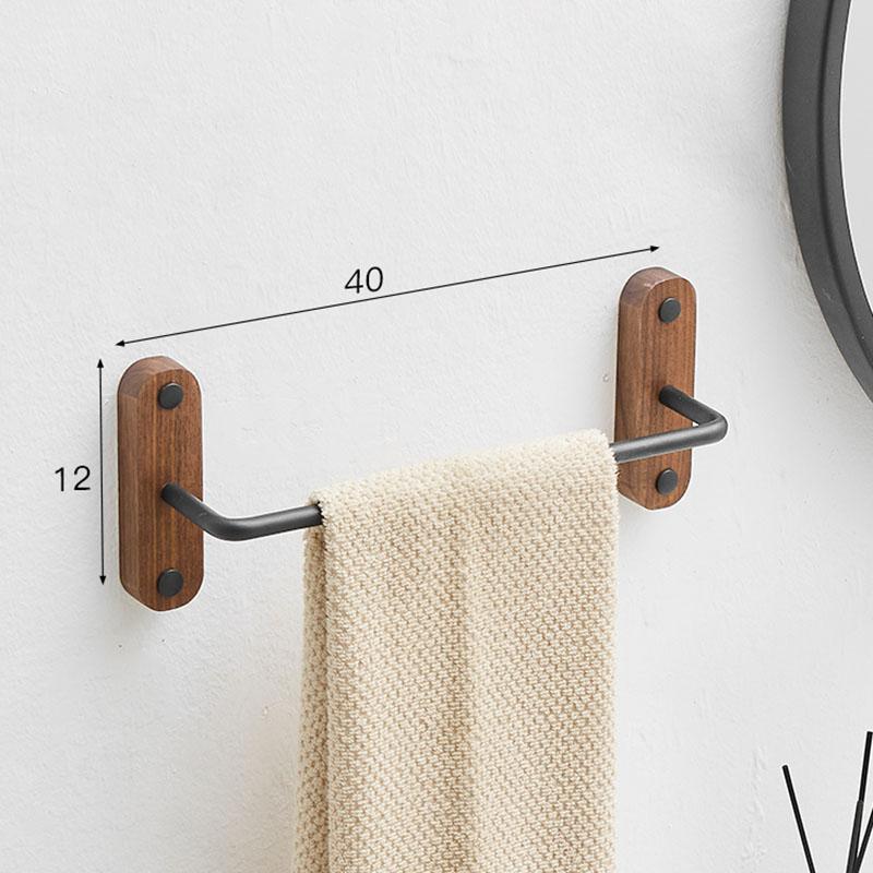 Настенный держатель для полотенец в ванную из грецкого ореха, черная алюминиевая вешалка для полотенец, держатель для полотенец в туалет, 30-50 см, многоярусная вешалка
