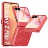 Чехол для Samsung Galaxy Z Flip 7 с защитой шарнира, встроенной защитной пленкой для экрана, противоударный всесторонний чехол для телефона Z Flip 7 - Розово-красный