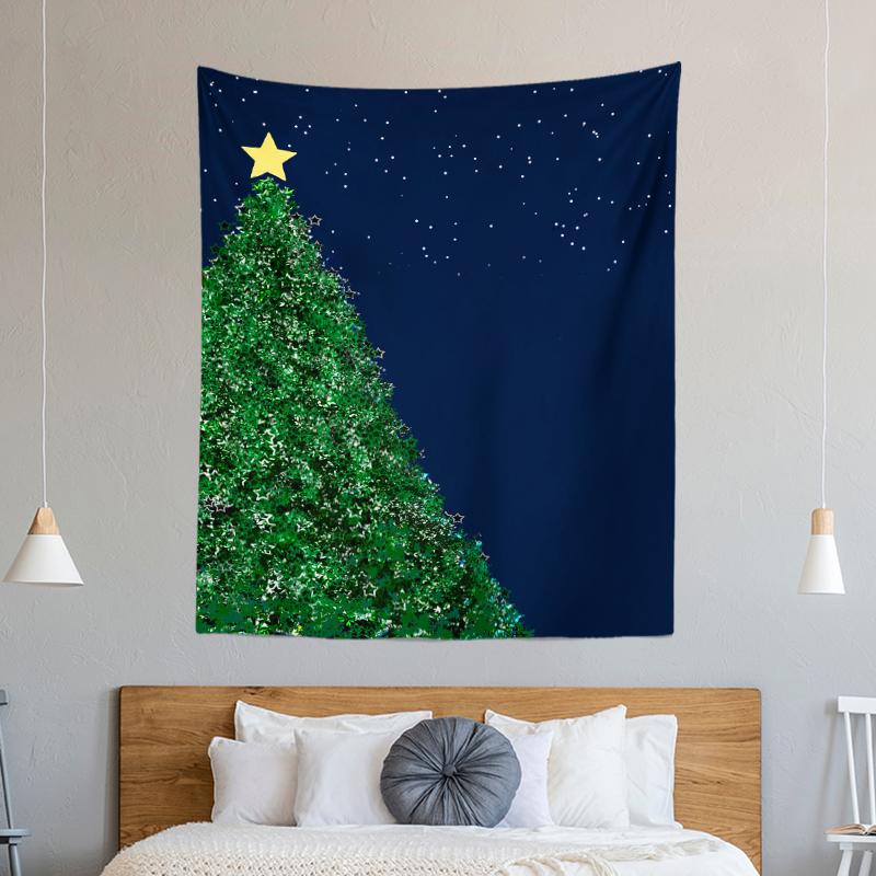 Christmas Tree Decoration Printed Pattern Tapestry Home Living Room Bedroom Wall Decoration Background Cloth Tapestry 230x180cm