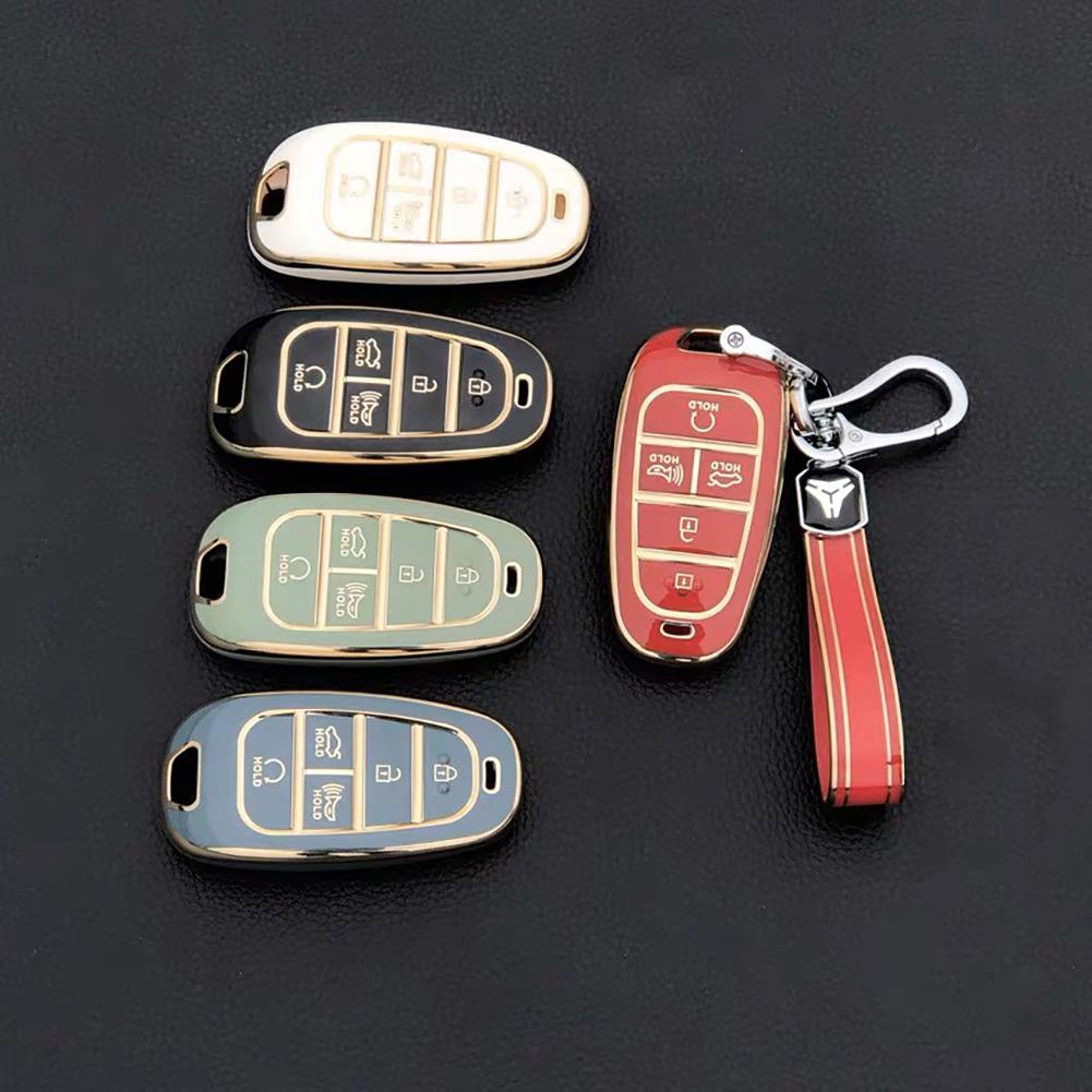 TPU Car Remote Key Case Cover Shell For Hyundai Tucson Santa Fe 2025 NEXO NX4 Atos Prime Solaris 2025 5 Button 7 Button