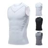 Men Sport Vest Round Neck Sleeveless High Elastic Breathable Tops Muscle Shaping Body