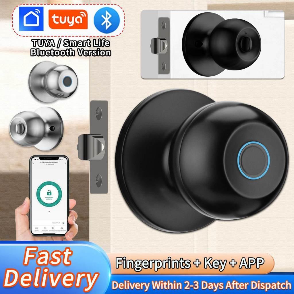 Умный цилиндрический автоматический цифровой замок с ручкой TUYA Bluetooth для дома, защита от кражи, отпечаток пальца, бесключевой, для офиса, спальни, квартиры
