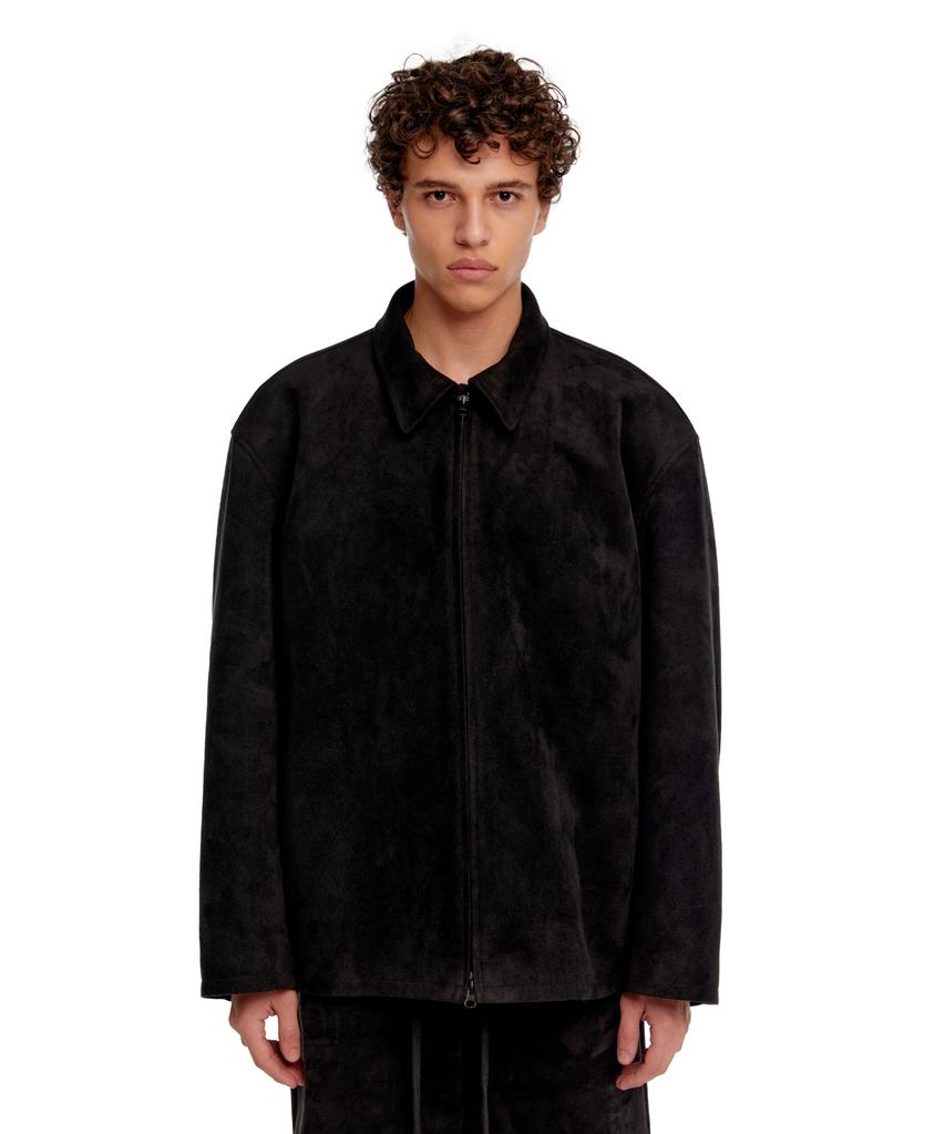 Era Men Suede Effect Oversized Jacket - Black