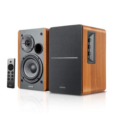 Edifier R1280DBs активная полочная акустическая система Bluetooth с выходом на сабвуфер и прецизионным дистанционным усилителем 42 Вт театр коричневый V5.1, [Обновление] управление,