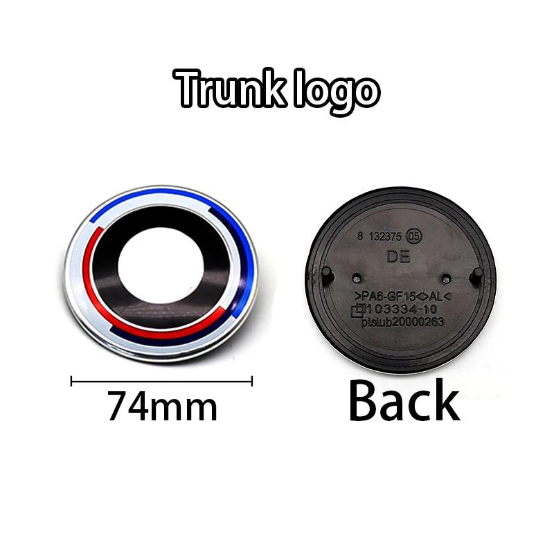74mm 82mm Car Front Hood Rear Trunk Badge Steering Wheel Stickers 56mm 68mm hub center cap For BMW 50th anniversary Accessories