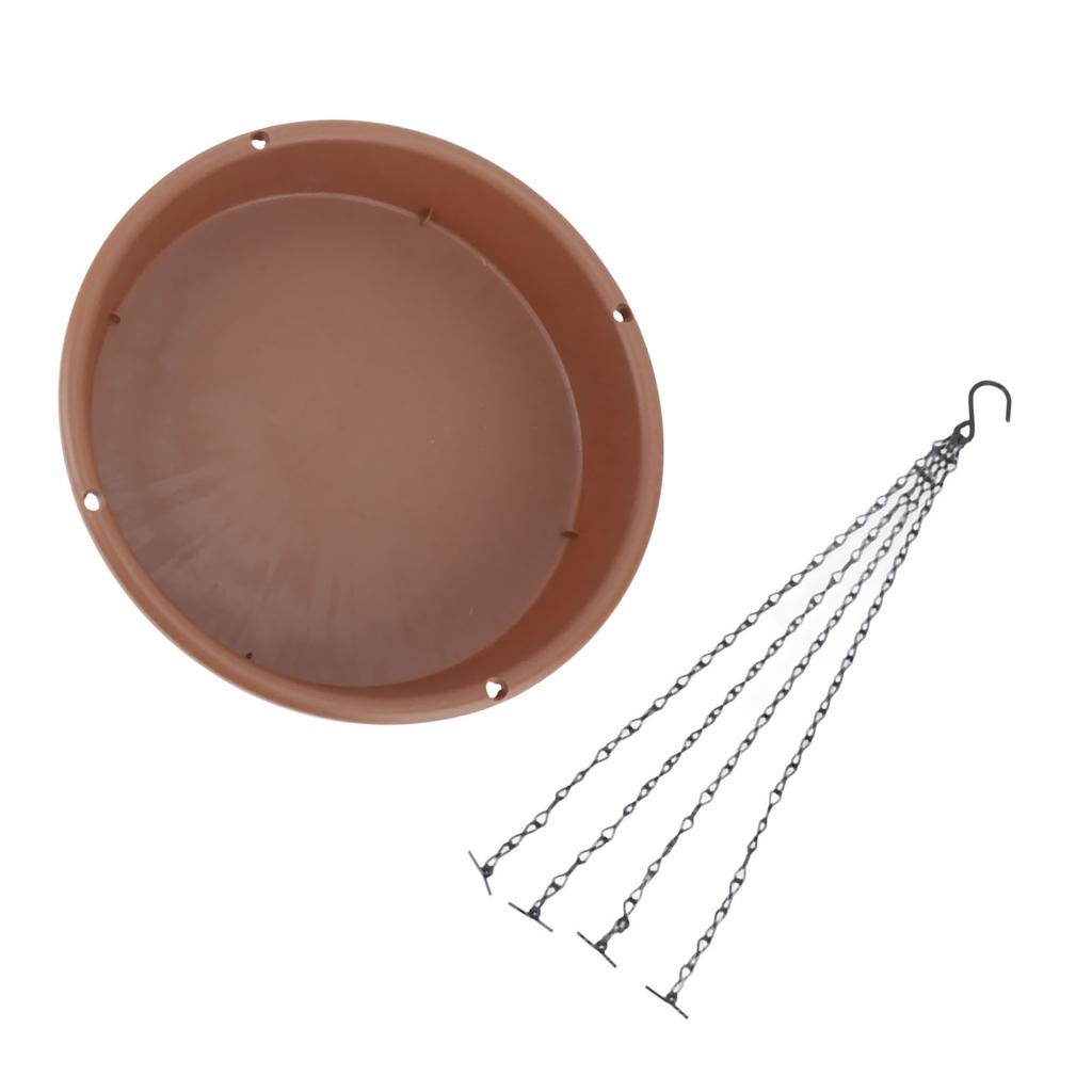 Bird Bath Hanging Bird Feeder Round Plastic Hanging Bird Feeder Tray Outdoor Bird Bath Tray Brown