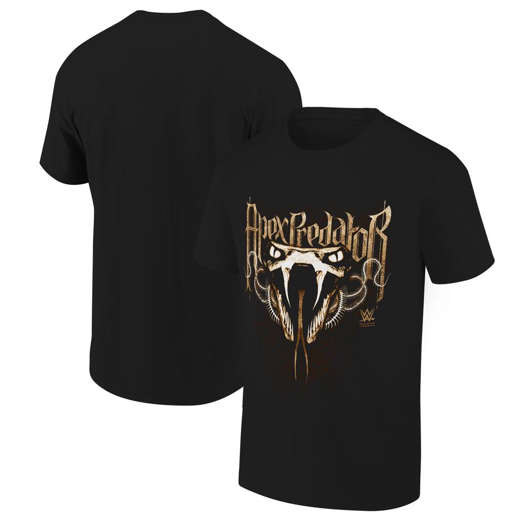 Мужская черная футболка Randy Orton Viper Bite Летняя футболка с коротким рукавом Хлопковые футболки 2025 Новые Спортивные Высококлассные Модные Топы Унисекс