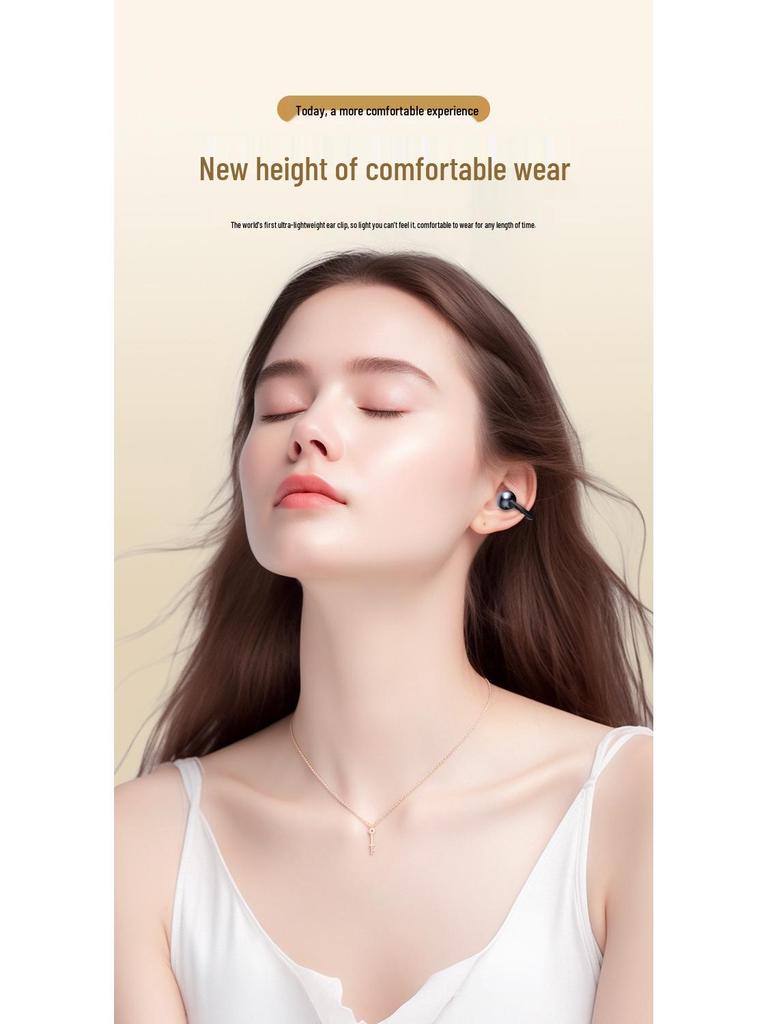 Bluetooth-наушники S6 с кристальной пряжкой: Беспроводные наушники-клипсы с долгим временем работы для Huawei