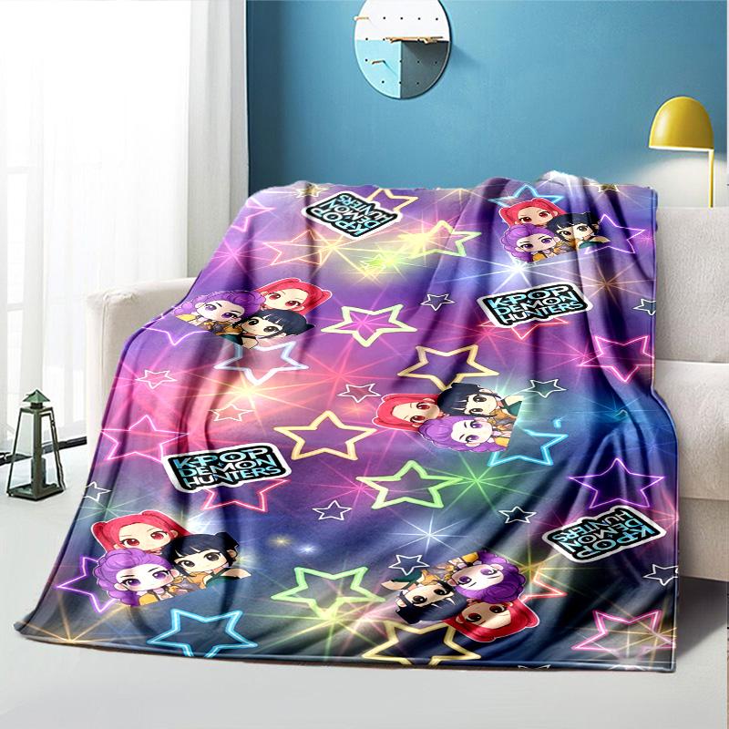 K Pattern Blanket for Home Decoration, Bed, Sofa, Car Travel, Camping, Suitable for All Seasons, Birthday Christmas Gift