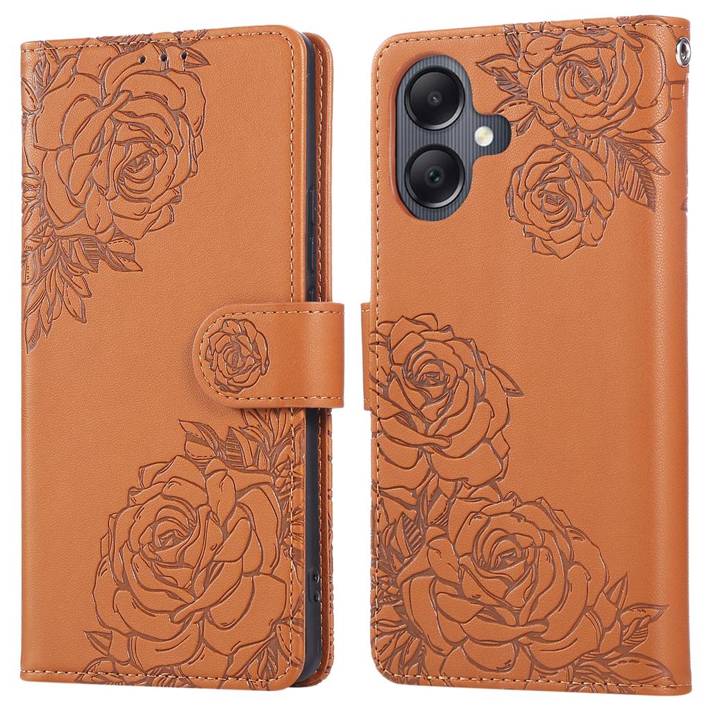 Чехол для Samsung Galaxy A05 4G с кошельком из искусственной кожи с рисунком розы и 3 слотами для карт