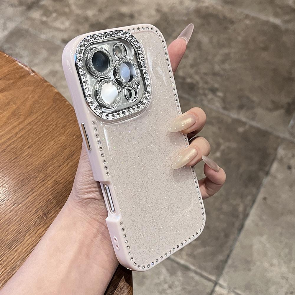 Блестящий Стразы Мягкий Чехол Для iPhone 16 15 14 13 Pro Max Конфетный Блеск Алмазы Ударопрочный Силиконовый Чехол