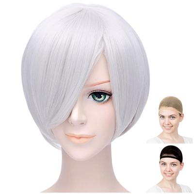 Парик Eden Cosplay Премиум Шелковистый Короткий 30см Серебристый (Светло-серебристый) WIG5381