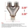 Universal Car Exhaust Y-Pipe Stainless Steel Exhaust 3-Way Pipe Adapter Connector Tube Cone TT102125