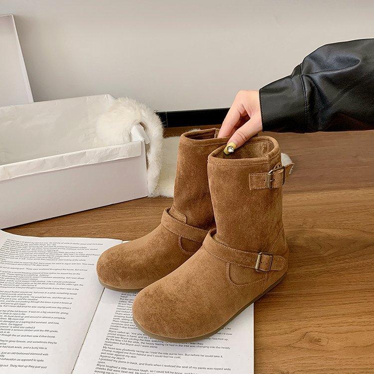 Женские ботинки Мартин осень 2025 новые уродливые ботинки на платформе со средней голенью на мягкой подошве ботинки Мартин в западном стиле прилив