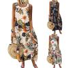Женские платья с цветочным принтом без рукавов, свободное праздничное платье-майка большого размера