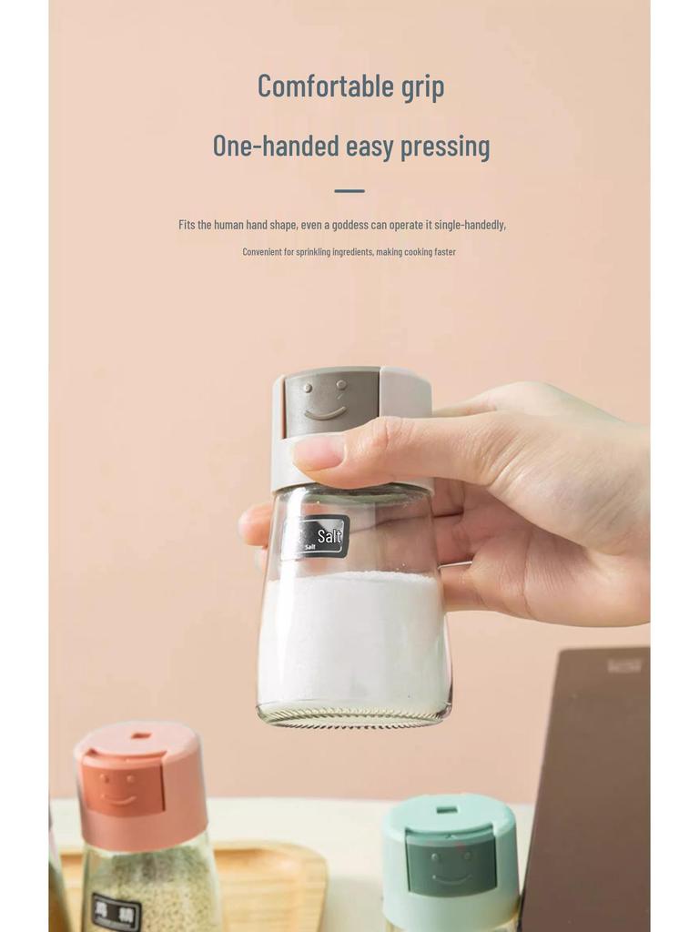 Newcomer Special: 5 Yuan Off - Press-Type Seasoning Jar for Kitchen, Sealed & Moisture-Proof Salt Control Bottle
